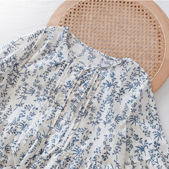 Floral Loose Lace-Up Women's Shirt