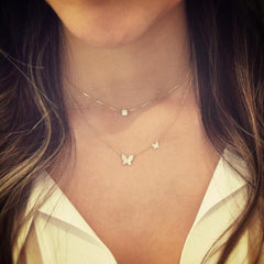 Butterfly Zircon Pendant Necklace