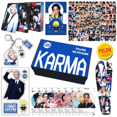 SKZ KARMA FELIX Bang Chan Hyunjin Keychain Card Sticker Gift Box