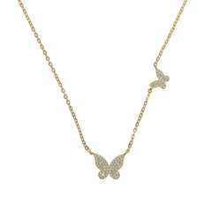 Butterfly Zircon Pendant Necklace
