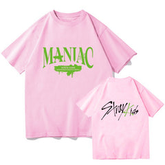 Unisex Kpop Maniac Print Loose T-shirt