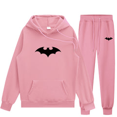 Trendy Men's Bat Print Hoodie Pants Tracksuit