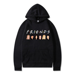Unisex Cartoon Friends Print Casual Hoodie