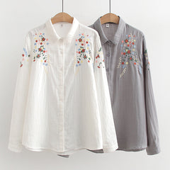 Women's Double-layer Embroidered Shirt