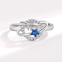 Women's Planet Star Silver Ring