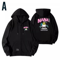 Women's Kpop Printed Loose Zipper Hoodie