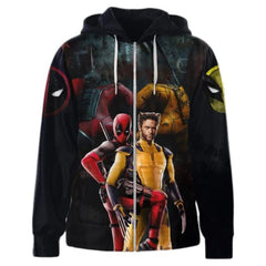Unisex Deadpool and Wolverine 3D Print Cosplay Hoodie