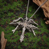 Retro Seraph Cross Necklace