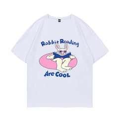 Cartoon Rabbit Printed Half-sleeved Cotton T-shirt