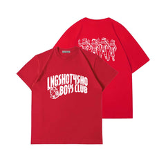 Lngshot4sho Boys Club Red Short-sleeved T-shirt