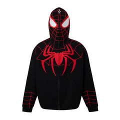 Unisex Spider Embroidered Zipper Thin Jacket