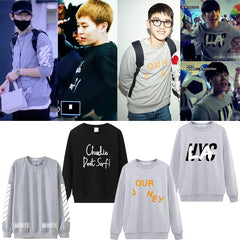 BAEKHYUN D.O. Long-sleeved Pullover Printed Sweatshirt