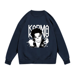 KPOP Album KARMA Logo Print Crew Neck Sweatshirt