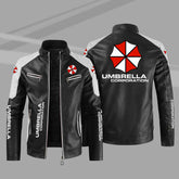 Umbrella Corp Printed Leather Jacket
