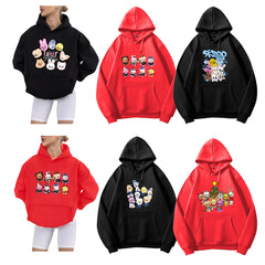 SKZ Pattern Printed Fleece Hoodie