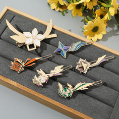 Cartoon Game Badge Hairpin Clip Set