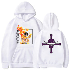 Unisex Fire Fist Ace Pattern Pullover Hoodie