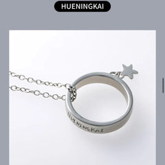 TXT Ring Pendant Necklace