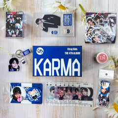 SKZ KARMA FELIX Bang Chan Hyunjin Keychain Card Sticker Gift Box