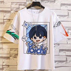 Unisex Anime Pattern Print Crew Neck T-shirt
