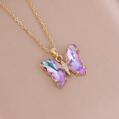 Women's Gradient Butterfly Necklace