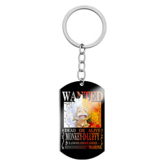 Luffy Wanted Dog Tag Pendant Keychain