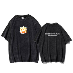 Unisex Album Logo Print Washed T-shirt