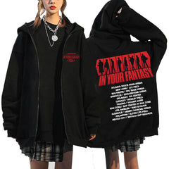 KPOP Album In Your Fantasy Printed Loose Zipper Hoodie
