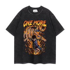 Vintage Anime Washed Short-sleeved T-shirt