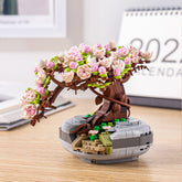Cherry Blossom Potted Plant Building Block Ornament