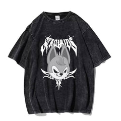 Unisex Kpop Cartoon Washed T-shirt