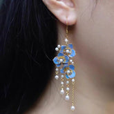 Phalaenopsis Fringed Stud Earrings