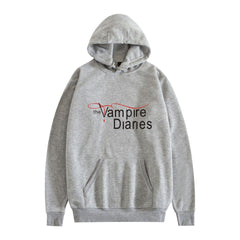 TVD Letter Printed Fashion Loose Hoodie