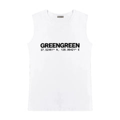 JUHOON GREENGREEN Print Vest T-shirt