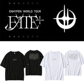 Unisex Kpop Letter Crew Neck Loose T-shirt