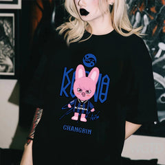 KPOP KARMA Doll Print Short-sleeved Shirt