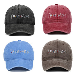 Friends Embroidered Washed Baseball Cap