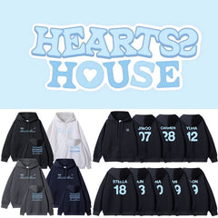 H2H Letter Zipper Pullover Hoodie Top