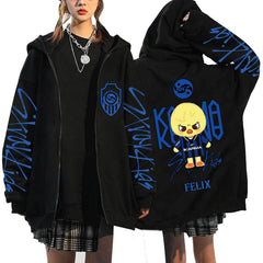 KPOP KARMA 2025 Printed Zip Up Hoodie