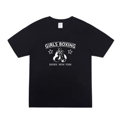 Friends Girls Boxing Print Cotton T-shirt