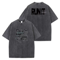 SKZ World Tour RUN IT Printed Short-sleeved T-shirt