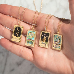 Gold-plated Tarot Square Necklace