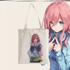 Anime Print Canvas Tote Bag