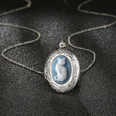 Gothic Cat Pattern Pendant Necklace