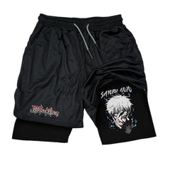 Casual Anime Printed Drawstring Sports Shorts