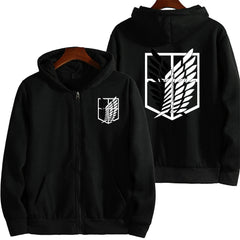 Unisex Anime Titan Print Zipper Hoodie