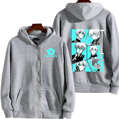 Unisex Anime Printed Zip Up Hoodie