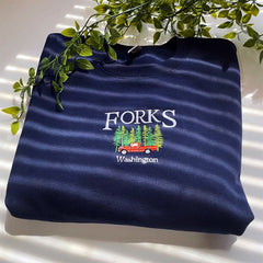 Vintage Forks Washington Embroidered Sweatshirt