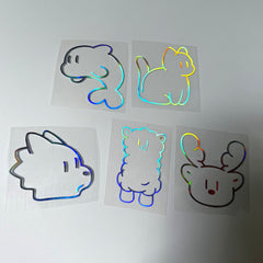 KPOP Cartoon Animal Laser Sticker