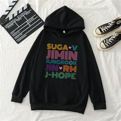 Trendy Girls Suga V Jimin Kpop Cotton Casual Hoodie